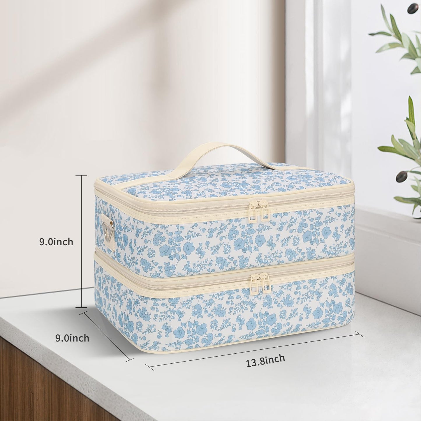 Ethereal Nail Polish Organizer Bag, Holds 50+ Bottles(15ml/0.5 fl.oz) UV Nail Lamp, Gel Polish Travel Storage Bag for Nail Kit, Gift for Manicurist, Girls