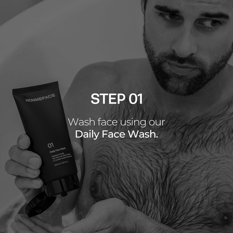 Men’s Easy Duo 2-Step Daily Skincare Routine Set | Face Wash & Toner Moisturizer for Oily, Acne-Prone Skin - 4.22 fl oz & 5.07 fl oz