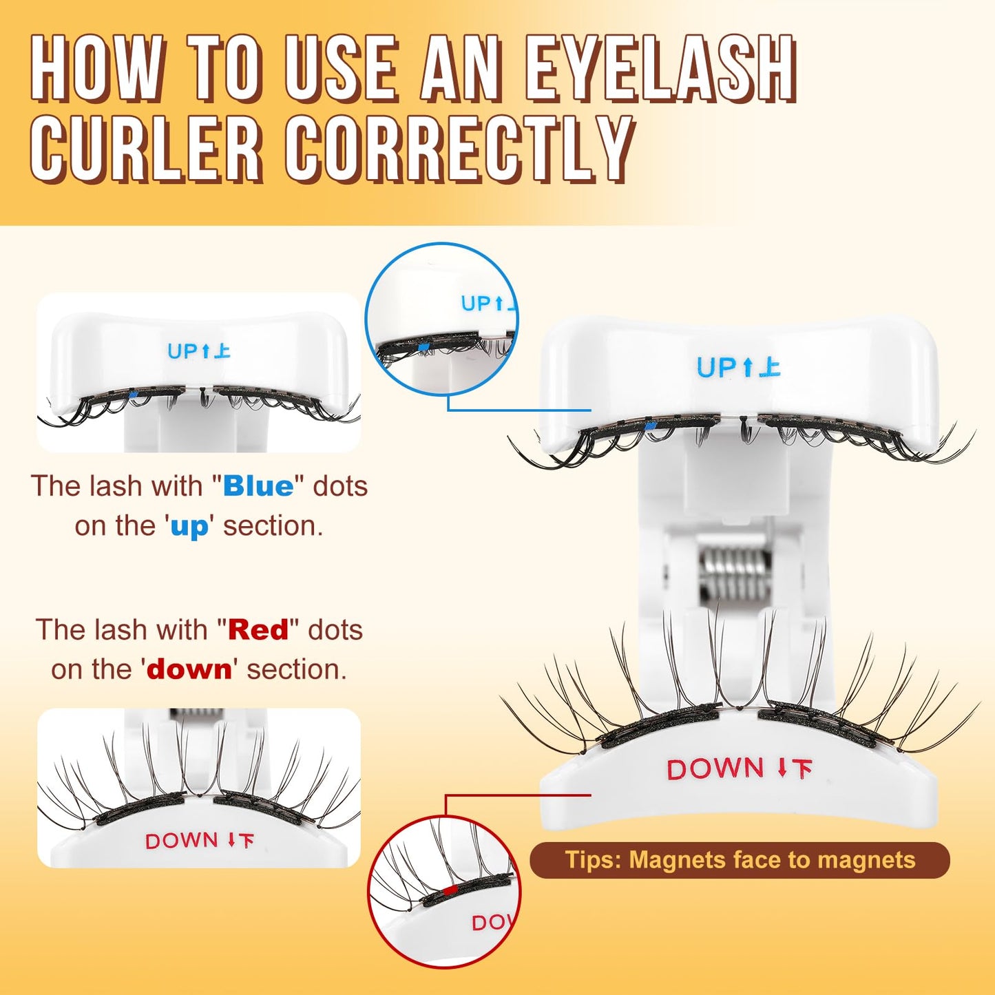 QUEWEL Magnetic-Eyelashes with Applicator, Upgrade 1 Pair Soft Magnetic Lashes, No Glue Needed Reusable Magnetic Eyelashes So Soft and Suitable for Beginners (Soft-Magnetic-C)