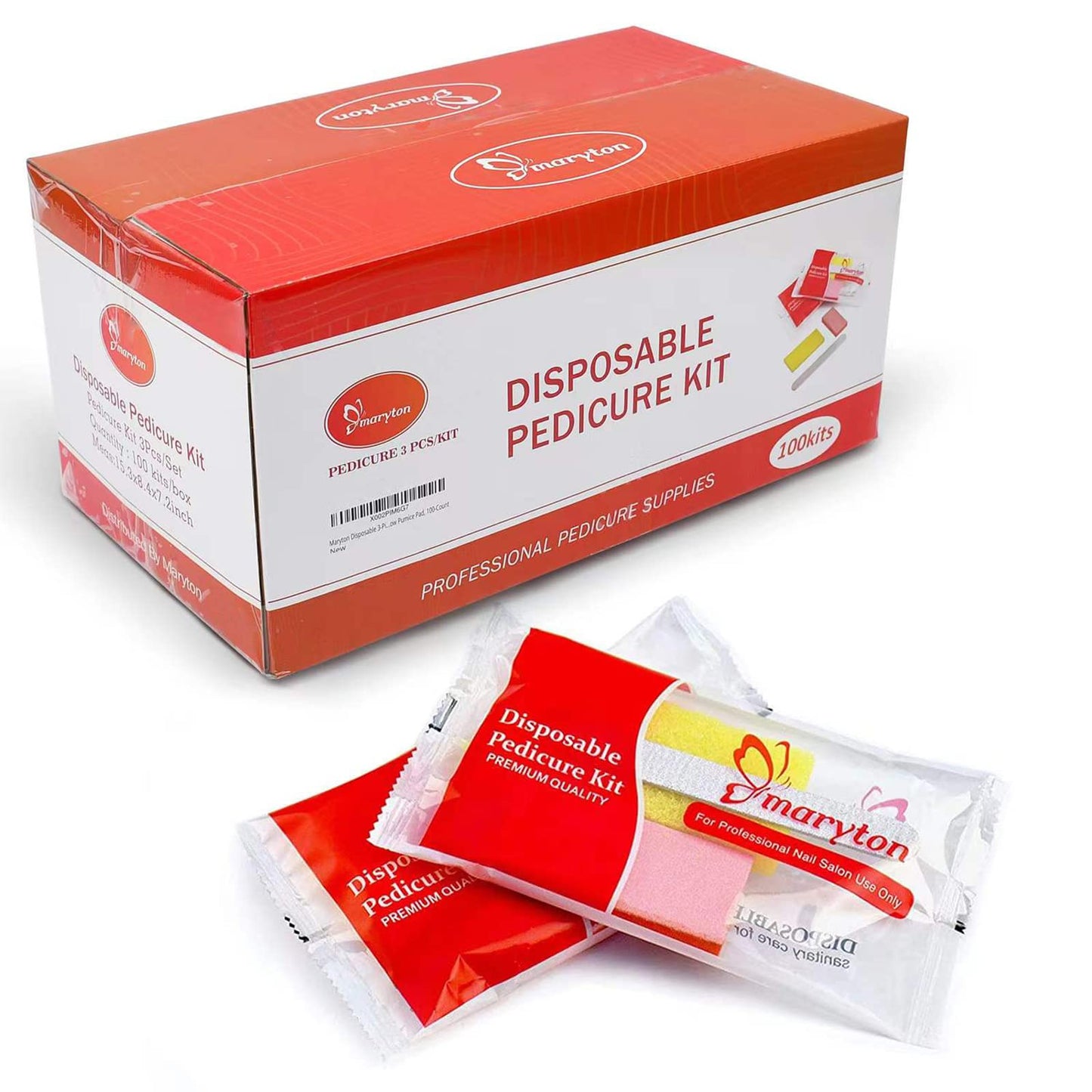 Maryton Disposable Pedicure Kit, for Professional Salons, 100 Set