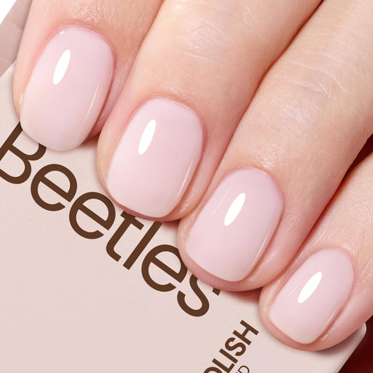 Beetles Milky Pink Gel Nail Polish, 15ml Nude Pink Jelly Neutral Translucent Sheer Gel Polish Base Color Nail Concealer Soak Off UV LED Nail Lamp French Nail Art Gift for Women