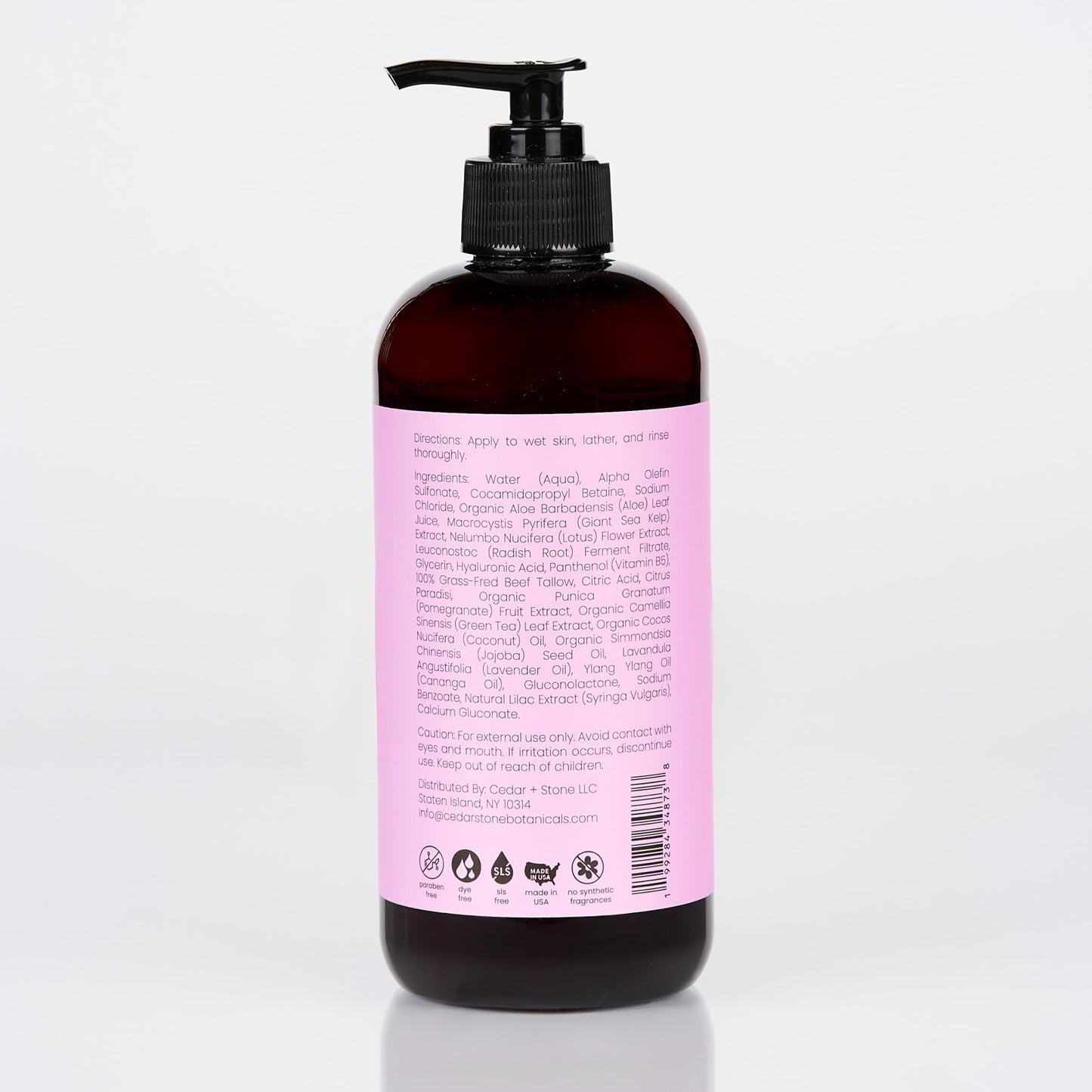 OfficeKit Cedar + Stone Clean Body Wash with Grass-Fed Tallow – Sulfate-Free Natural Body Wash for Dry, Sensitive Skin – Lavender & Lilac with USDA Organic Oils, 16oz