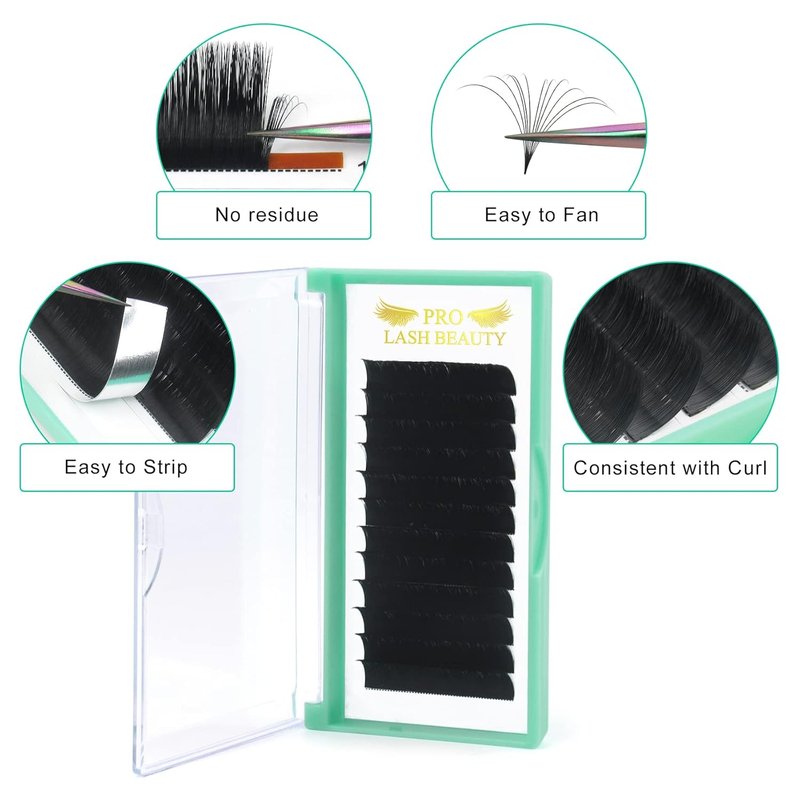 Volume Lash Extensions - Easy Fan CC 0.03 | Rapid Blooming C D Curl 9-20mm Mega Volume