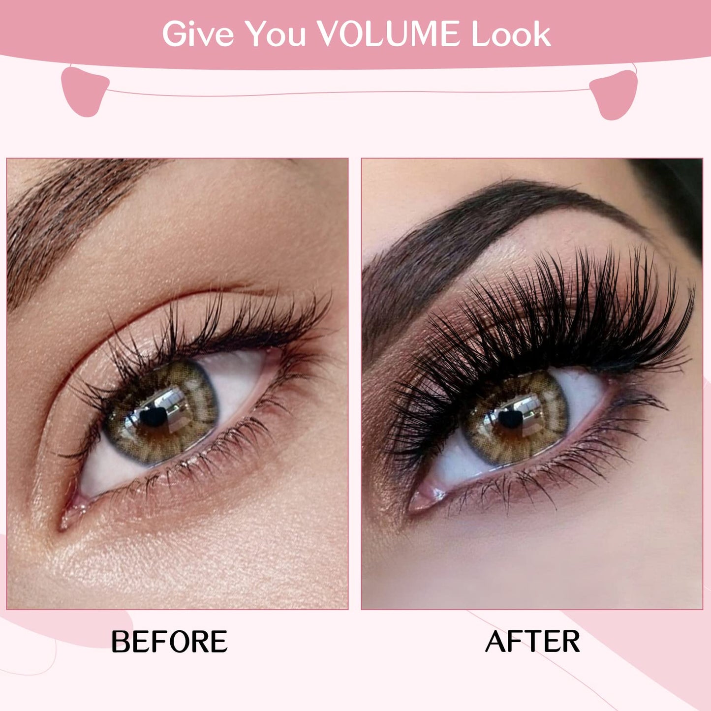 PRO Self Adhesive Eyelashes Kit Press On Lashes 120pcs Lash Clusters Lash Fixative Lash Remover Lash Applicator Eyelash Extension Kit Easy To Apply At Home Lash Extension Kit (Begonia,D-10-18mix Kit)