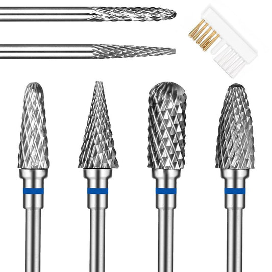 YUXIANLB Nail Drill Bits Set Tungsten Steel Nail Bits 1.77 Inches Diamond Cuticle Electric Nail File 6Pcs Nail Art Tools Sanding Bit Set Carbide Remover Bits For Manicure Pedicure Home Salon DIY Apply
