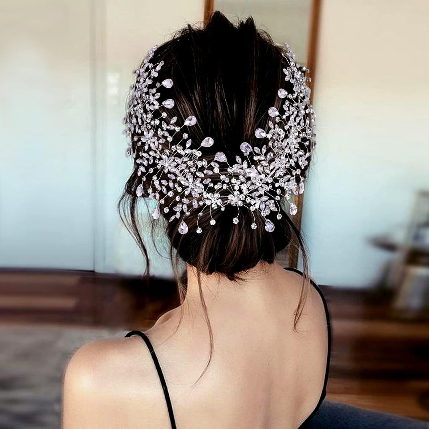 Bridal Tiara - Silver Rhinestone Hair Accessory for Weddings | Elegant Hair Comb for Bridesmaids