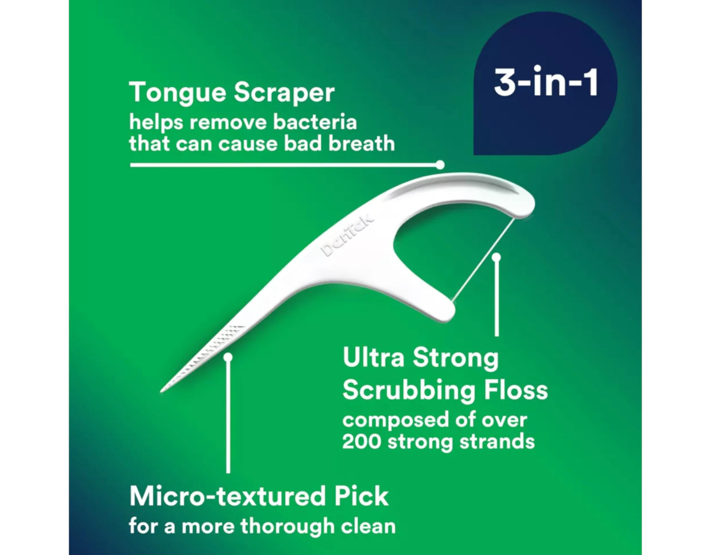 DenTek Triple Clean Advanced Clean Floss Picks 90 Count (Pack of 5)