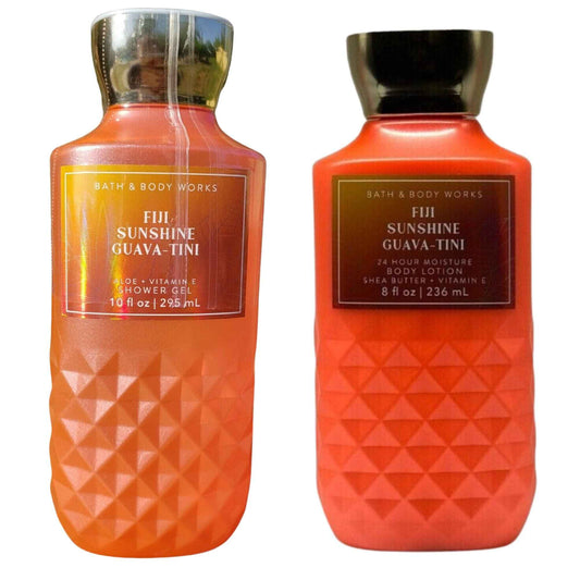 Bath and Body Works Gift Set of 10 oz Shower Gel and 8 oz Lotion (Fiji Sunshine Guava-tini)