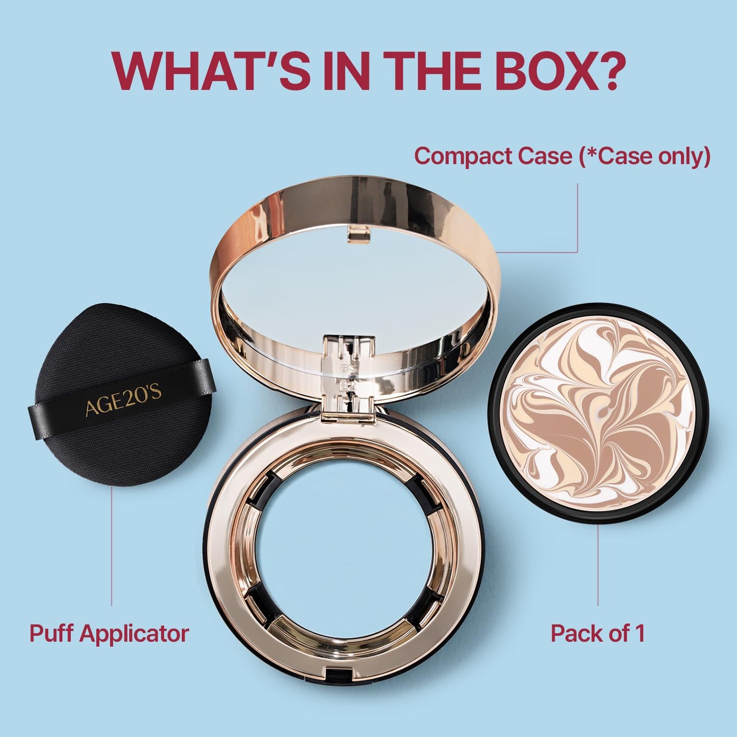 AGE20'S Signature Essence Pact - Korean Cushion Foundation | 23W Beige, Dewy Finish, SPF 50+