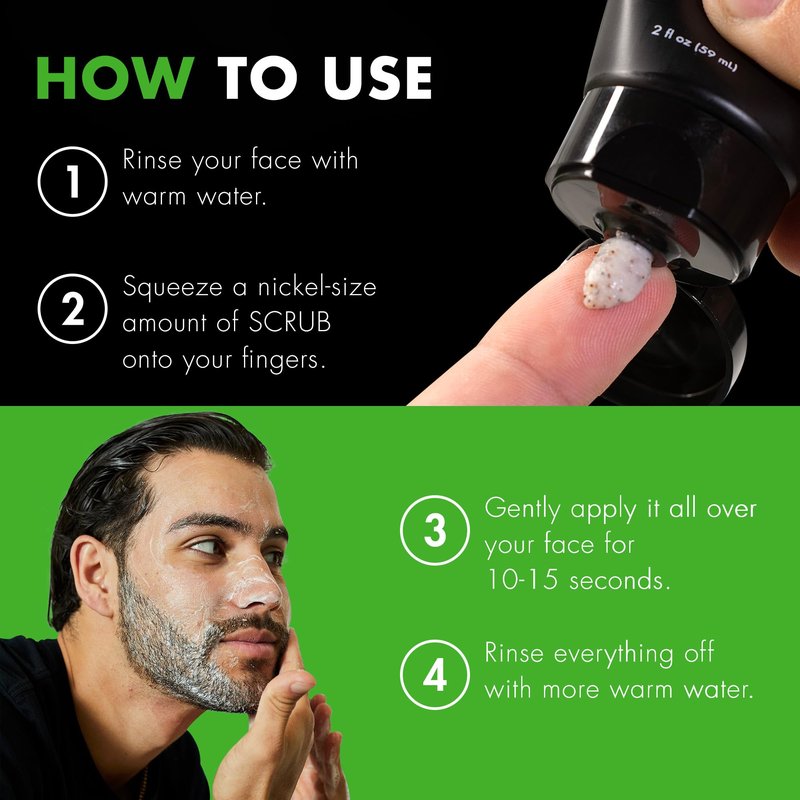 Tiege Hanley Exfoliating Face Wash for Men, Gentle Fragrance-Free Face Scrub With Apricot Seed Powder, Vitamin B3, & Allantoin, Cooling Exfoliator, Gentle on Sensitive Skin, Men’s Skin Care, 2 FL Oz