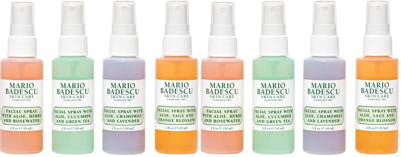 Mario Badescu Mini Mist Facial Spray Collection with Rose Water,Cucumber,Lavender and Orange Blossom,Multi-Purpose Cooling and Hydrating Face Mist for All Skin Types,2 Fl Oz,(Pack of 8)