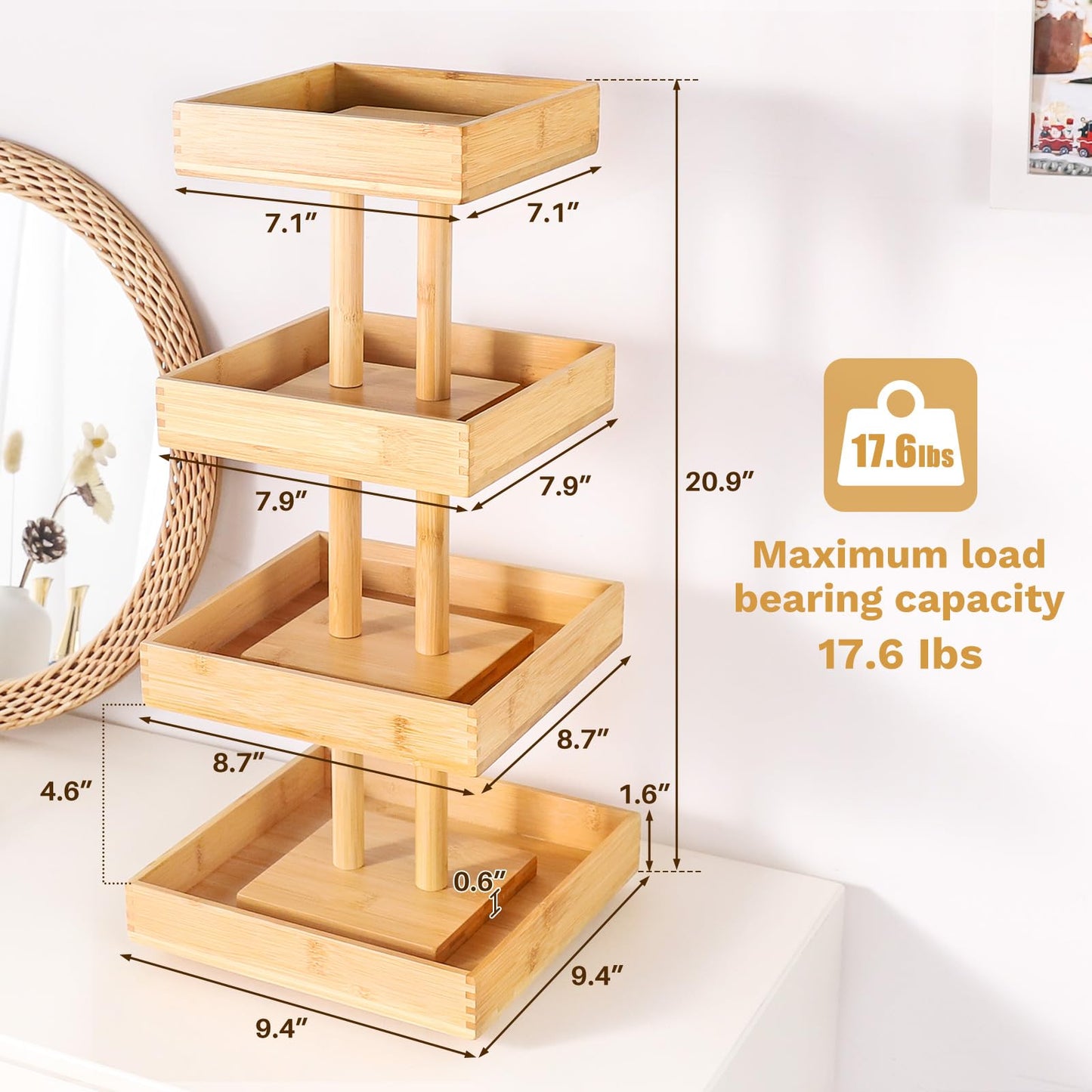 Homde Nail Polish Organizer for Women: Rotating Rack Holds 120-212 Bottles