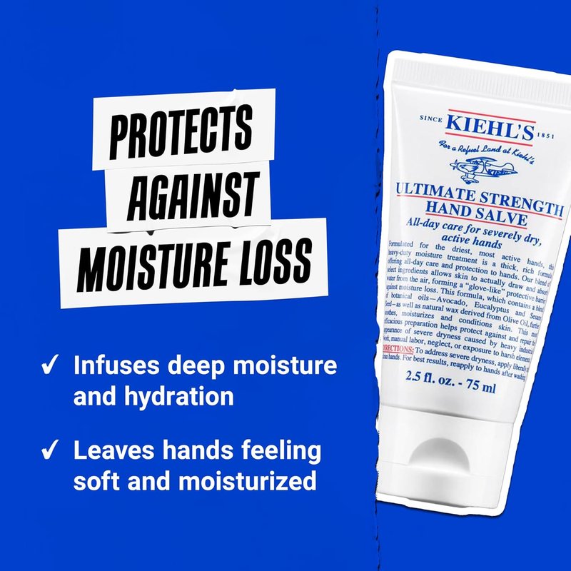 Kiehl's Ultimate Strength Hand Salve - Deeply Hydrating Hand Lotion for Intense Moisture | Paraben & Gluten Free