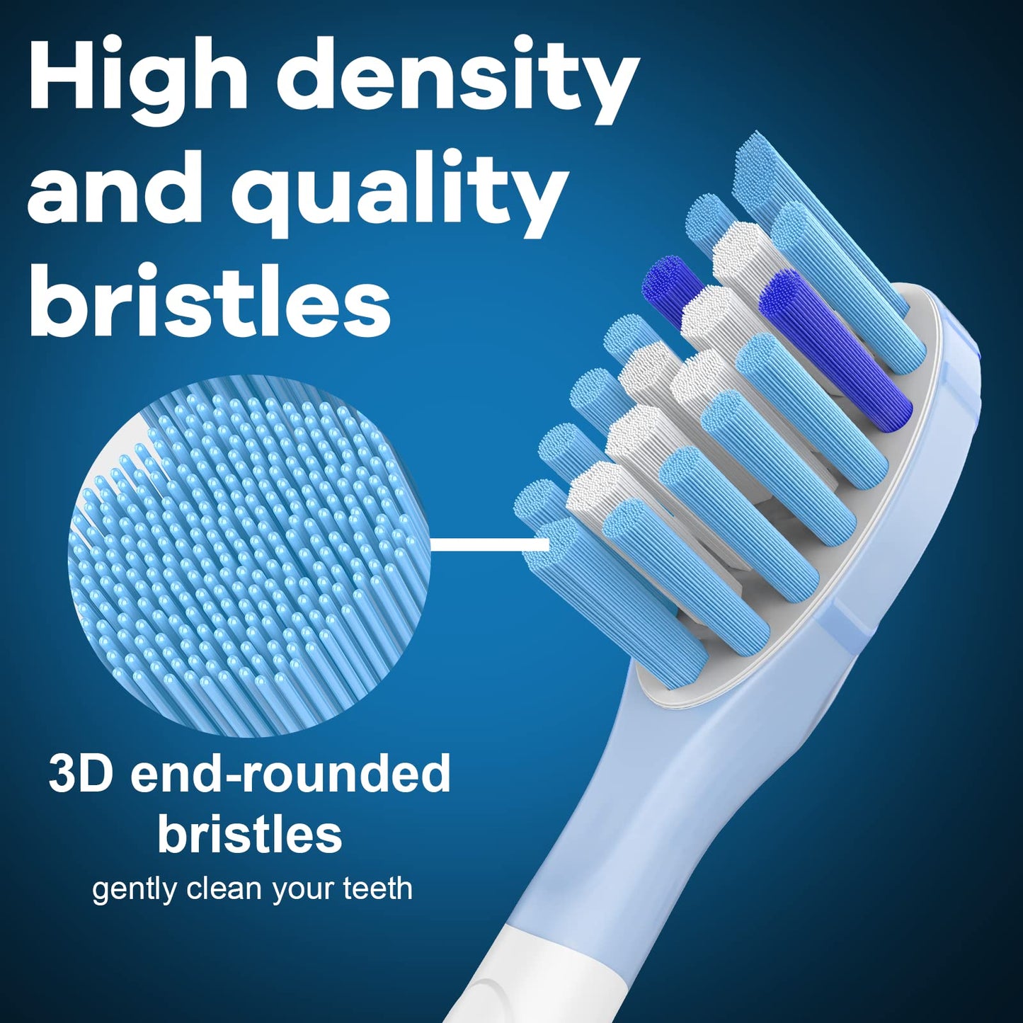 Toptheway Replacement Toothbrush Heads Compatible with Philips Sonicare C-3 Premium Plaque Control 4100 5100 6100, Replacement Heads for G3 W3 C2 G2, 10 Brush Heads, Full Size, White
