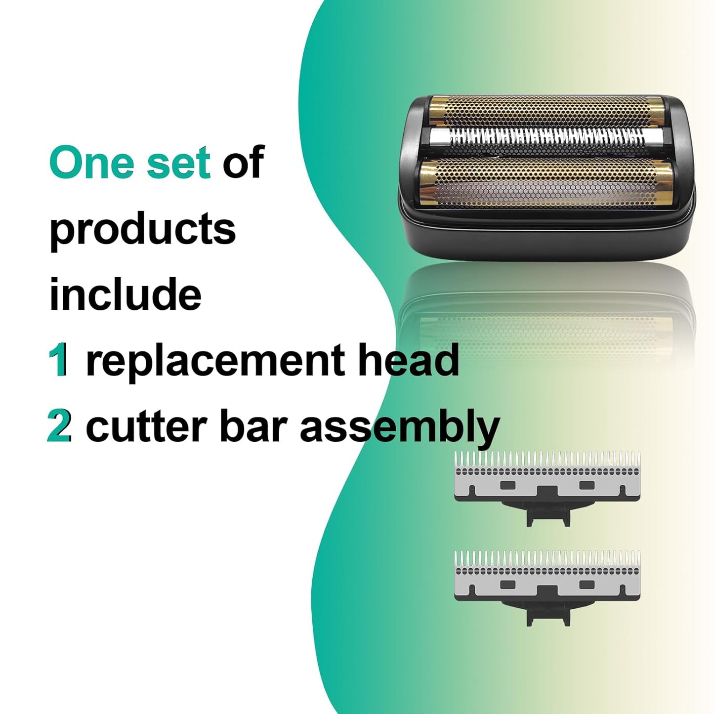 Shaver Replacement Foil & Inner Cutters - Compatible with Andis 17300 reSURGE Electric Shaver | 2 Pack, Black