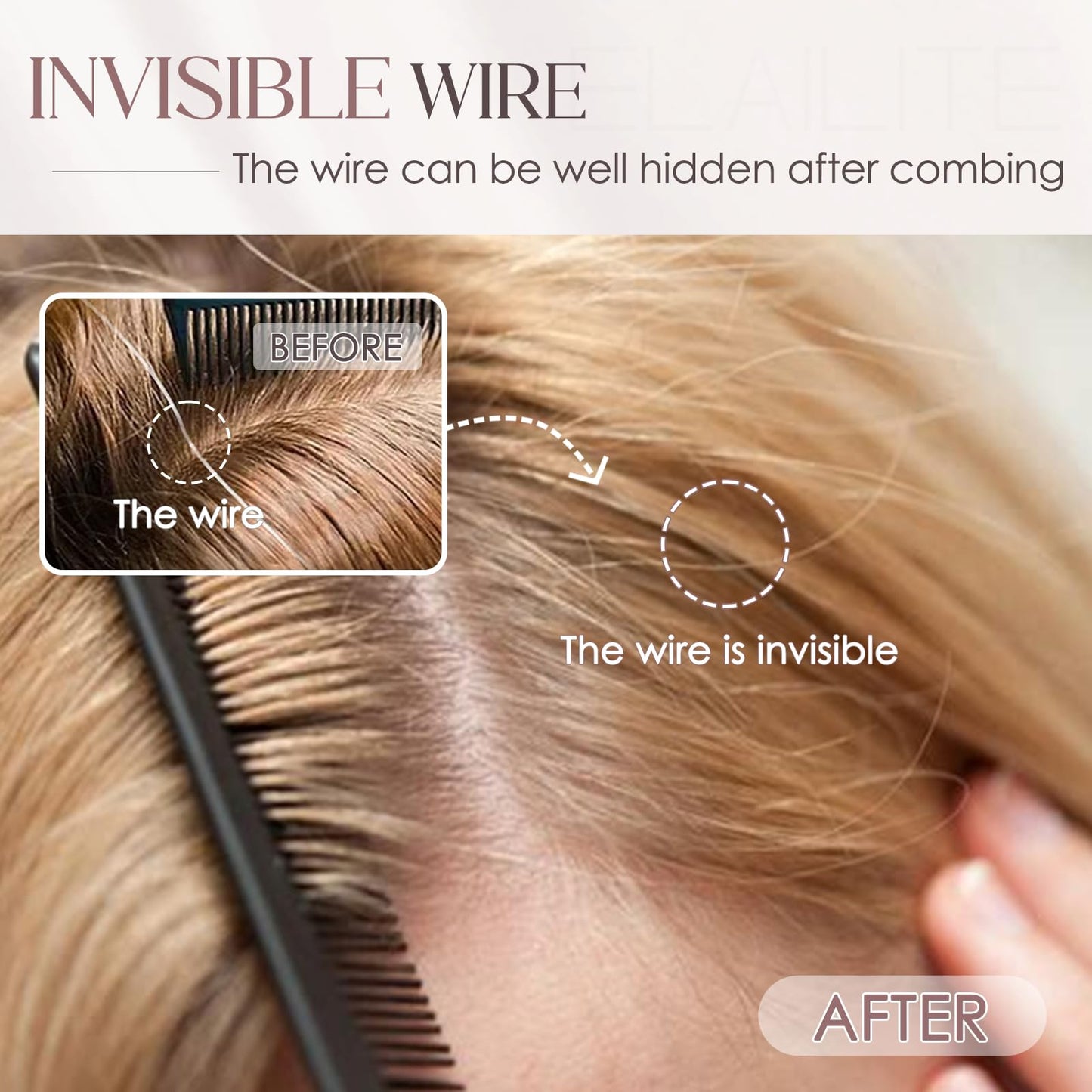 Elailite Halo Hair Extensions Real Human Hair for Women Dark Brown Clip in Remy Hairpiece with Adjustable Invisible Wire 12 Inch 55G