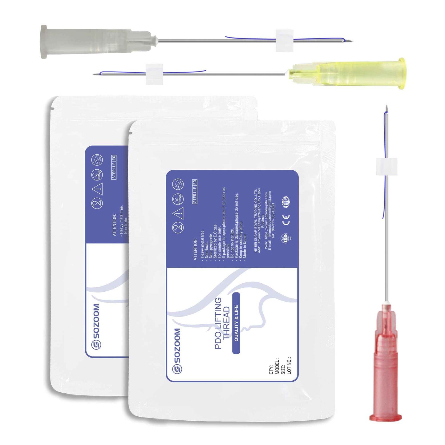 SOZOOM PDO Mono Thread, PDO Threads Lift Face and Body, Improve Skin PDO Threads (20PCS-27G-50mm)