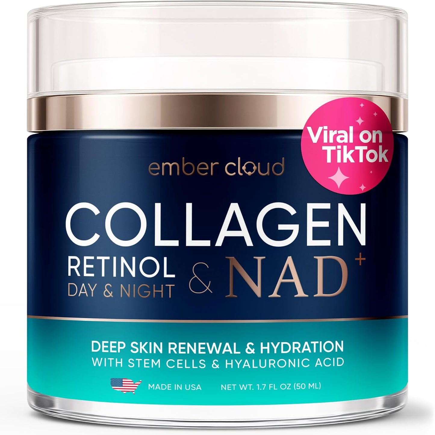 Collagen NAD+ Face Cream - Anti-Aging Moisturizer with Retinol & Hyaluronic Acid | 1.7 Oz, All Skin Types