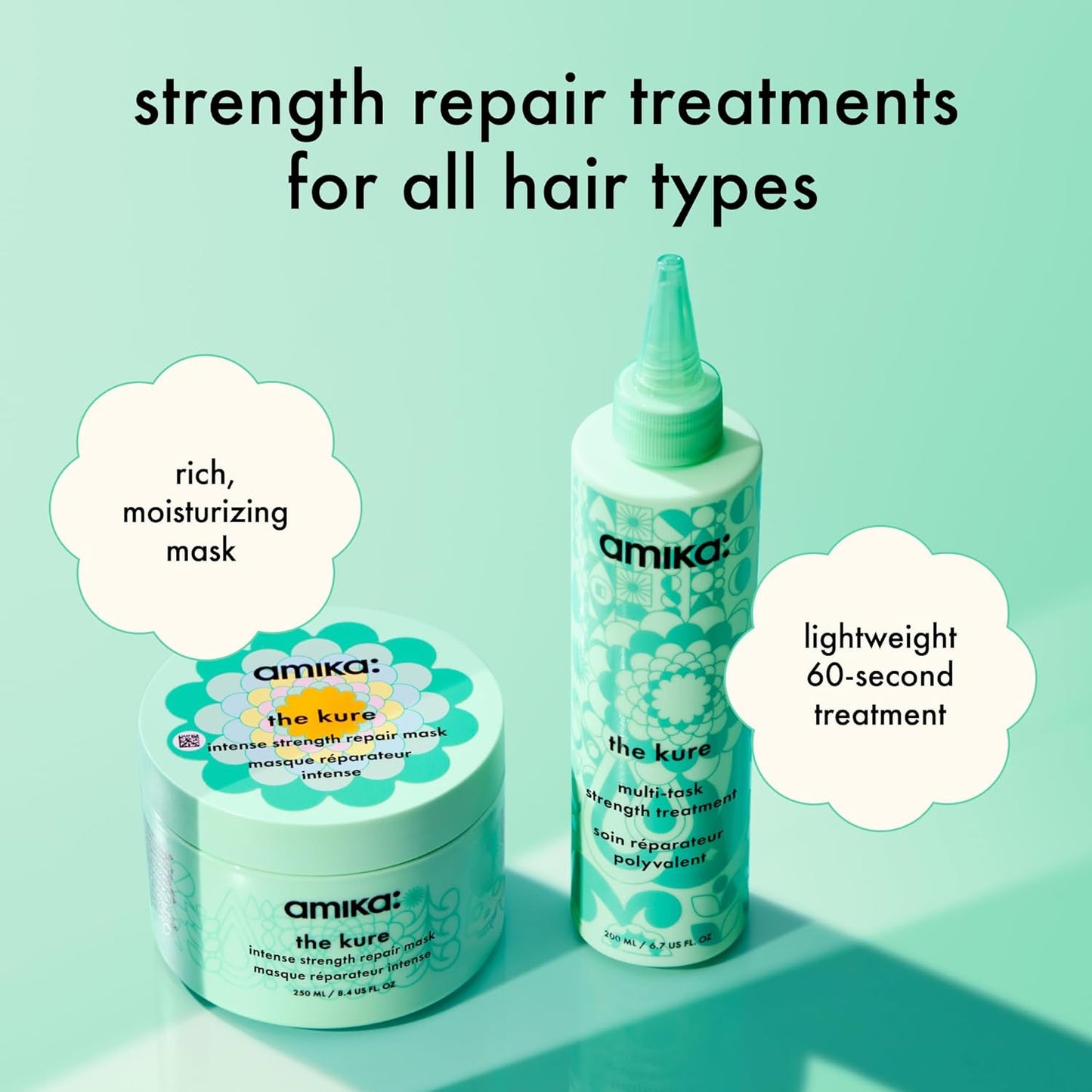 Amika The Kure Multi-Task Strength Repair Treatment | Deep Conditioning Hair Mask for Damaged Hair