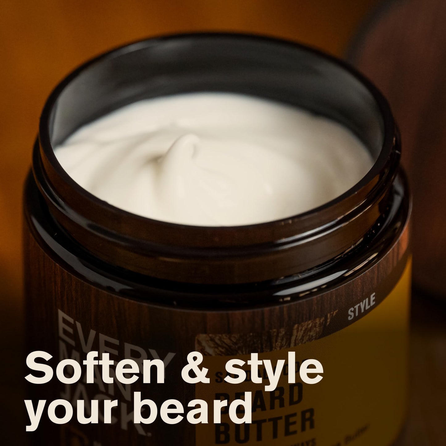 Every Man Jack Beard & Scruff Softening Butter- Aged Bourbon Fragrance - Hydrates & Styles Dry, Unruly Beards While Relieving Itch - Made with Shea Butter & Coconut Oil - 4-ounce (2 Pack)