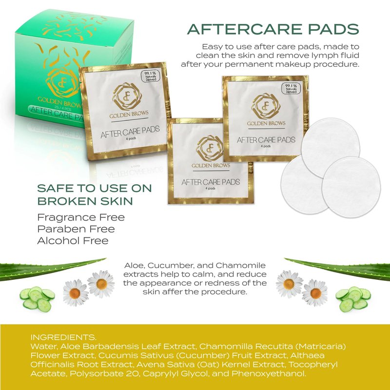 Golden Brows Piercing Aftercare Pads | Plant Based Fragrance Free Cotton Pads for piercing bump solution | Microblading Aftercare Cotton Rounds for Face & Body | Post-Procedure Essentials – 25 Pack