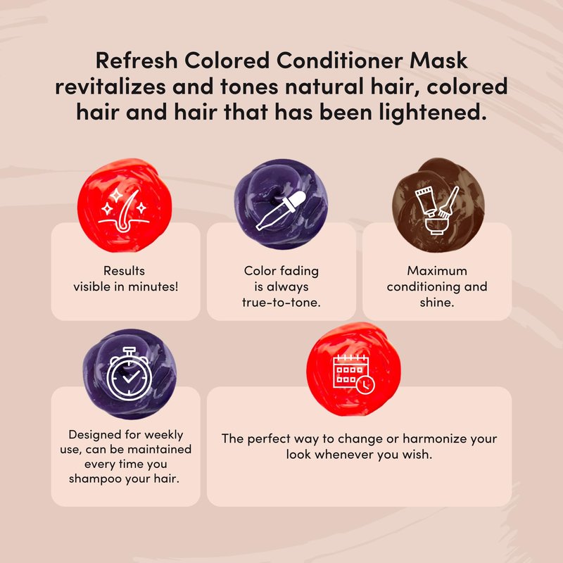 Lisap Color Depositing Hair Mask, Red, 8.45 oz, Hair Gloss Toner Deep Conditioning Hair Mask, Dry Damaged or Color Treated Hair Repair, With Hydrating Camellia Oil, For Shine & Moisturization