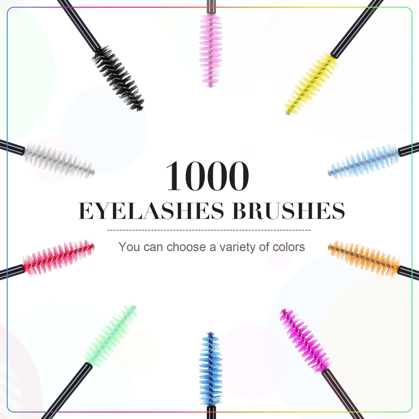 1000 Pcs Disposable Eyelash Mascara Brushes Mascara Wand Eyelash Spoolies Brush Applicators Eyebrow Comb for Eye Makeup Lash Extension, 3.86 Inches, 10 Color