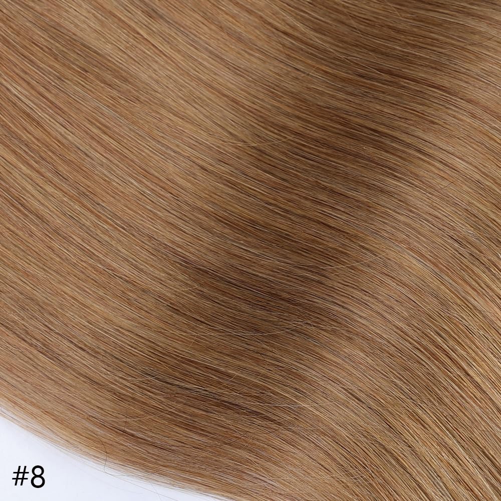 Real Human Hair Clip-In Extensions - Remy Medium Brown 12 Inches | 80g, 7 Pieces, 16 Clips