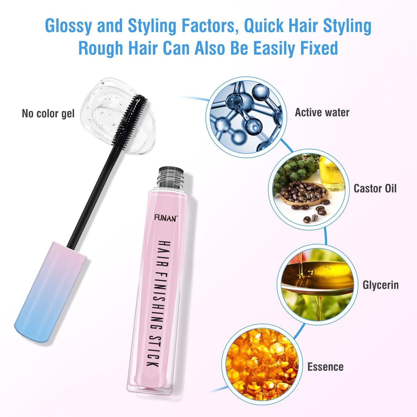 SUOFEIYA Hair Finishing Stick, Flyaway Feel Stick Hair, Small Broken Hairs Finishing Cream, Non-Greasy and Non-Sticky (2 Pack)