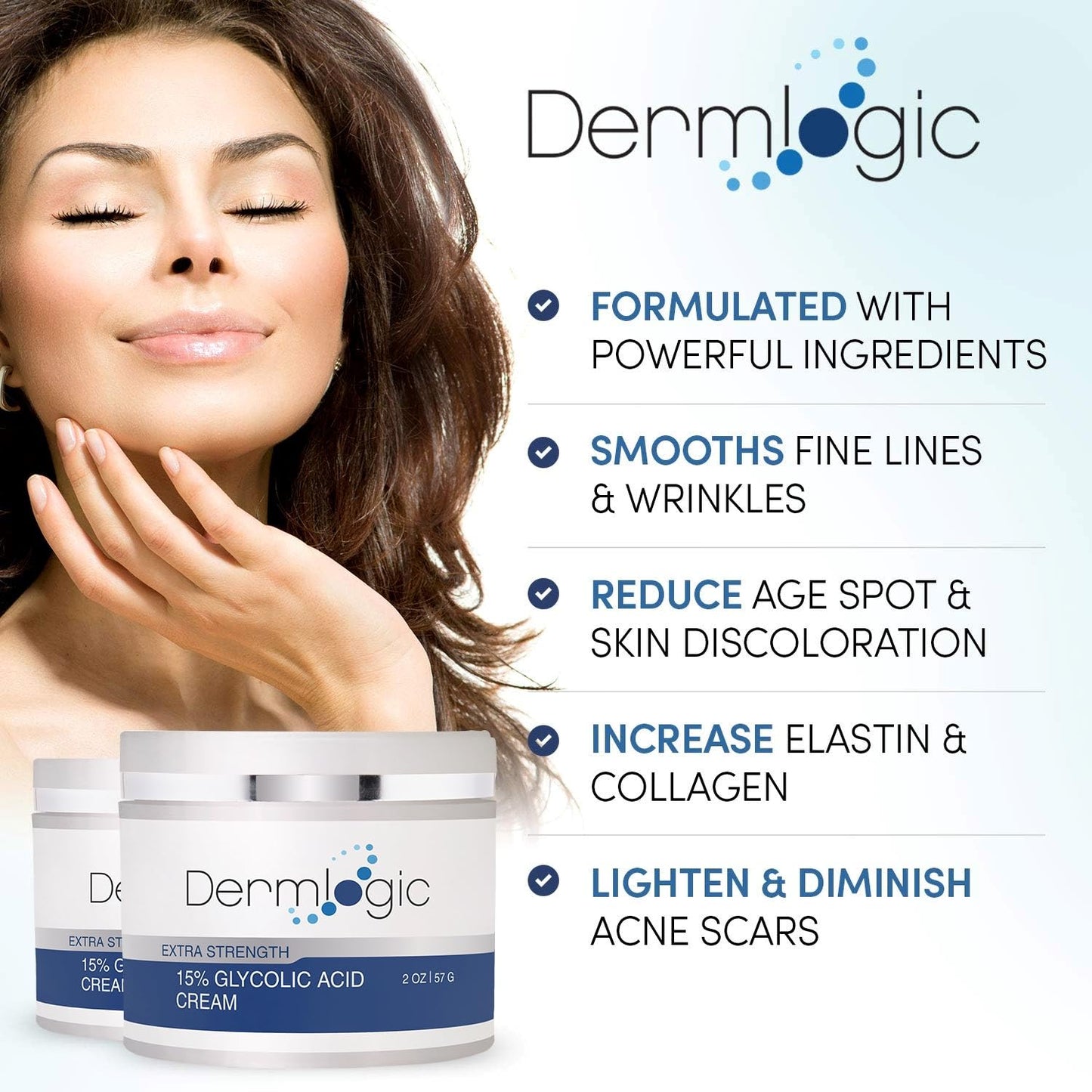 Glycolic Cream 15% - Natural Anti-Aging Exfoliator with A.H.A & Green Tea | Smooth Fine Lines & Dull Skin
