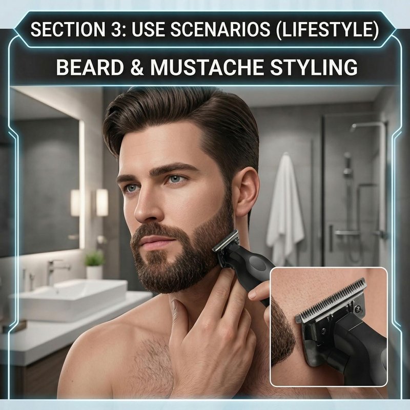 Hair Clipper Beard Trimmer for Men - Cordless Professional Cutting Kit | USB Rechargeable