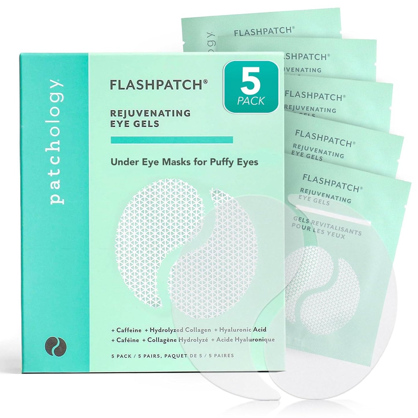 Patchology Under Eye Gel Patches - Soothing Natural Eye Masks for Puffy Eyes & Dark Circles | 5 Pairs