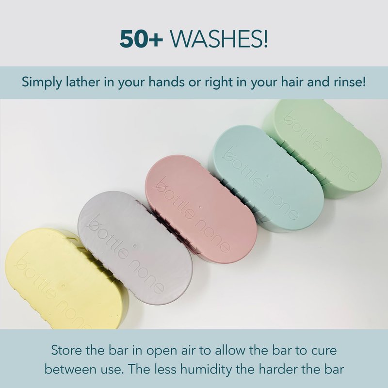 BOTTLE NONE | be YOU Travel Set Includes be You Shampoo and Conditioner Bars for All Hair Types with Travel Soap Dish | PH Balanced/Salon Grade/Natural | 50+ Washes