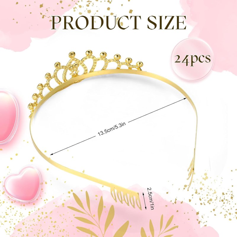 Crystal Tiara Crowns - 24 Pcs Rhinestone Headbands for Women | Perfect for Pageants, Weddings, and Parties