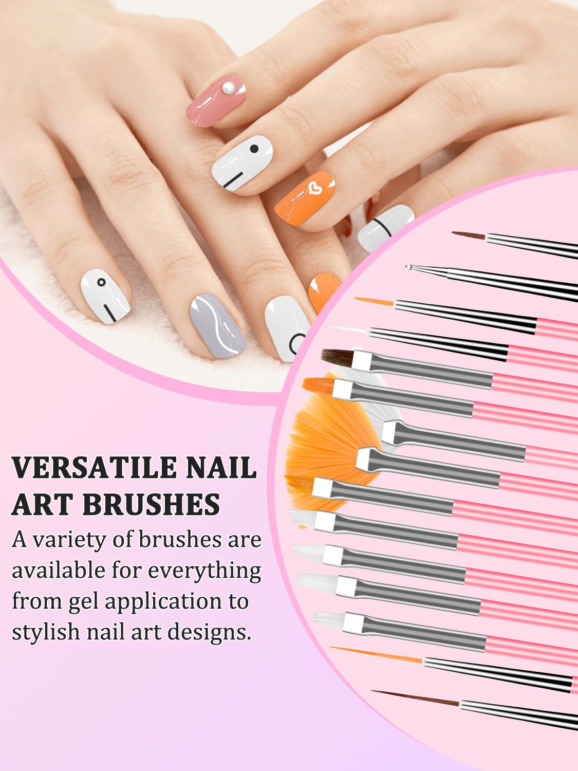 YOOVR Nail Art Design Tools, Nail Stand Holder for Painting Nails, Nail Art Brushes, Nail Dotting Sculpting Gel Tool, French Tip Tool Liner Brushes, Resin Nail Art Palette, Nail Stuff for Nail Techs