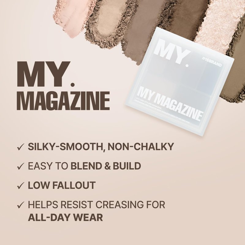 CHOSUNGAH BEAUTY My Magazine Eyeshadow Palette - Orange, Pink, and Lime Pearl tones, 5 Shadows, All-in-One Matte, Shimmer & Glitter Multi-Texture Palette for Chic Daily & Trendy Looks, 0.27oz