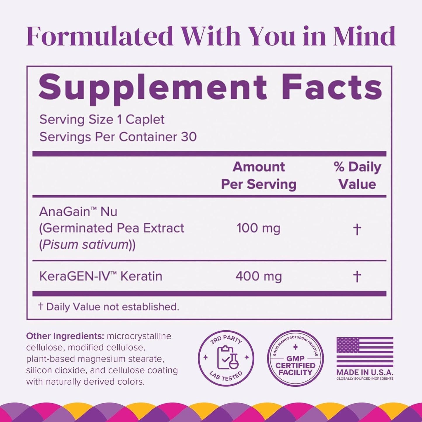 BariMelts Hair Health+ | Hair Growth Supplement for Thinning Hair - Clinically Studied AnaGain™ Nu & Keratin - 1-Month Supply
