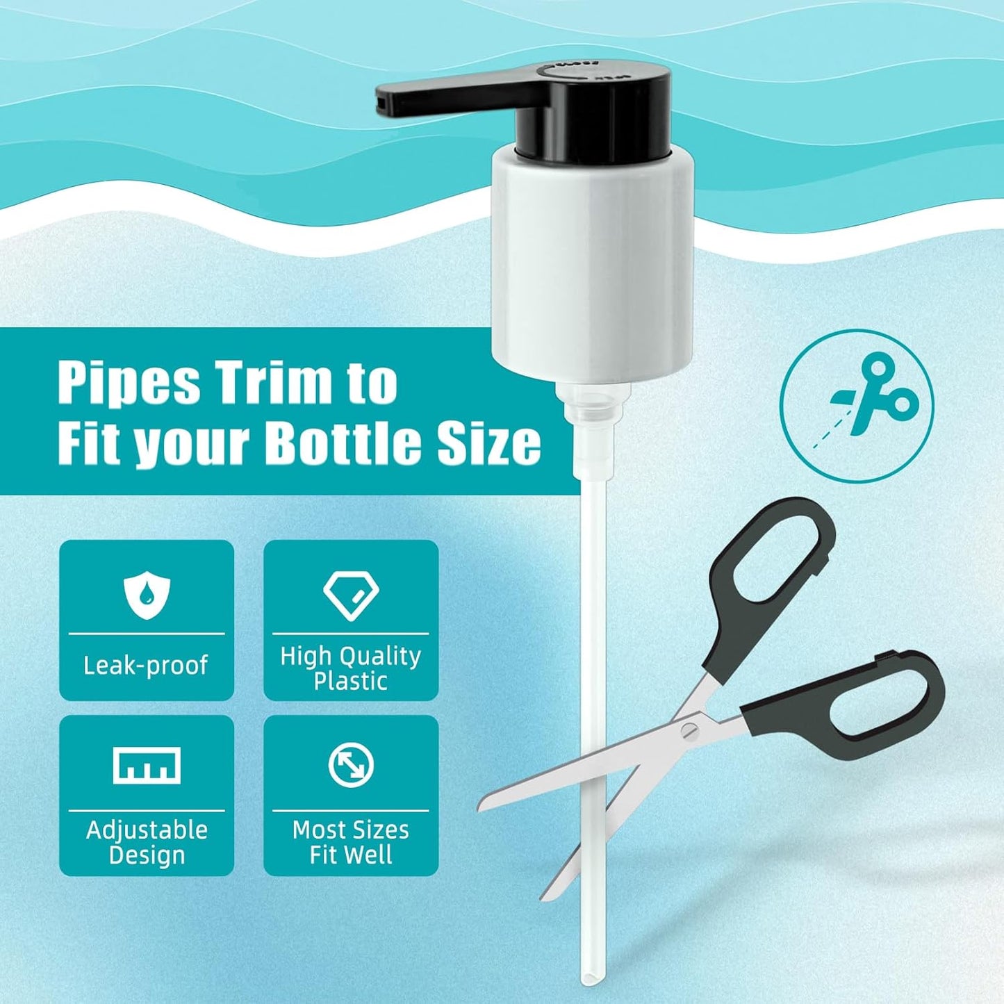MOROCCANOIL Compatible Dispenser Pump Replacement - 2PCS Plastic Pumps with Lock Clip for Hair Oil Bottles | 1.7/3.4 Fl Oz
