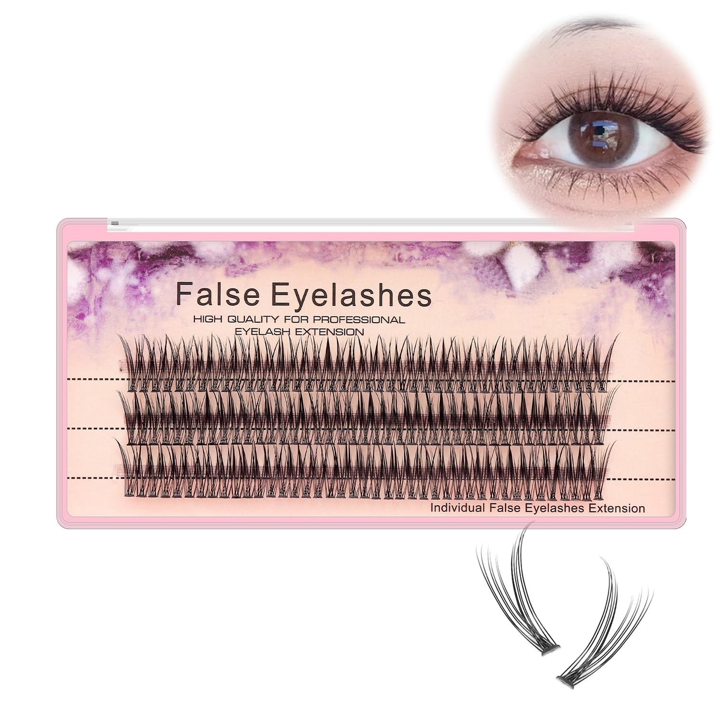 Bodermincer 120pcs 8mm/10mm/12mm/14mm/16mm to Choose Fish Tail Design 0.1 C Curl 3D Individual Mink False Eyelashes Extension Soft Black Fake False Eye Lashes （12mm）