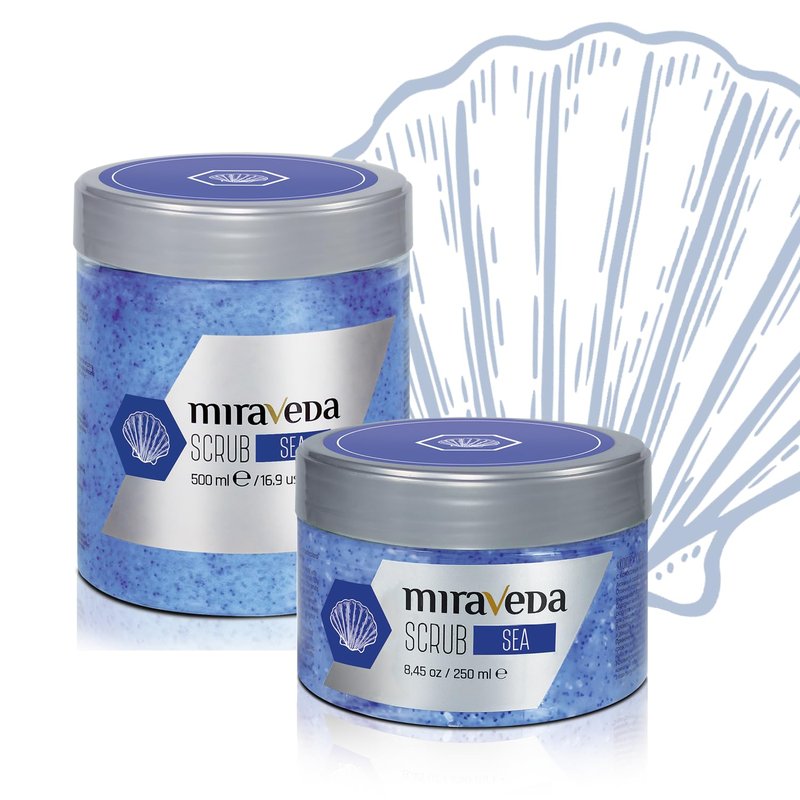 Miraveda Sea Scrub - 500ml Exfoliating Body Scrub for Hands, Feet & Skin Care | Moisturizing Treatment