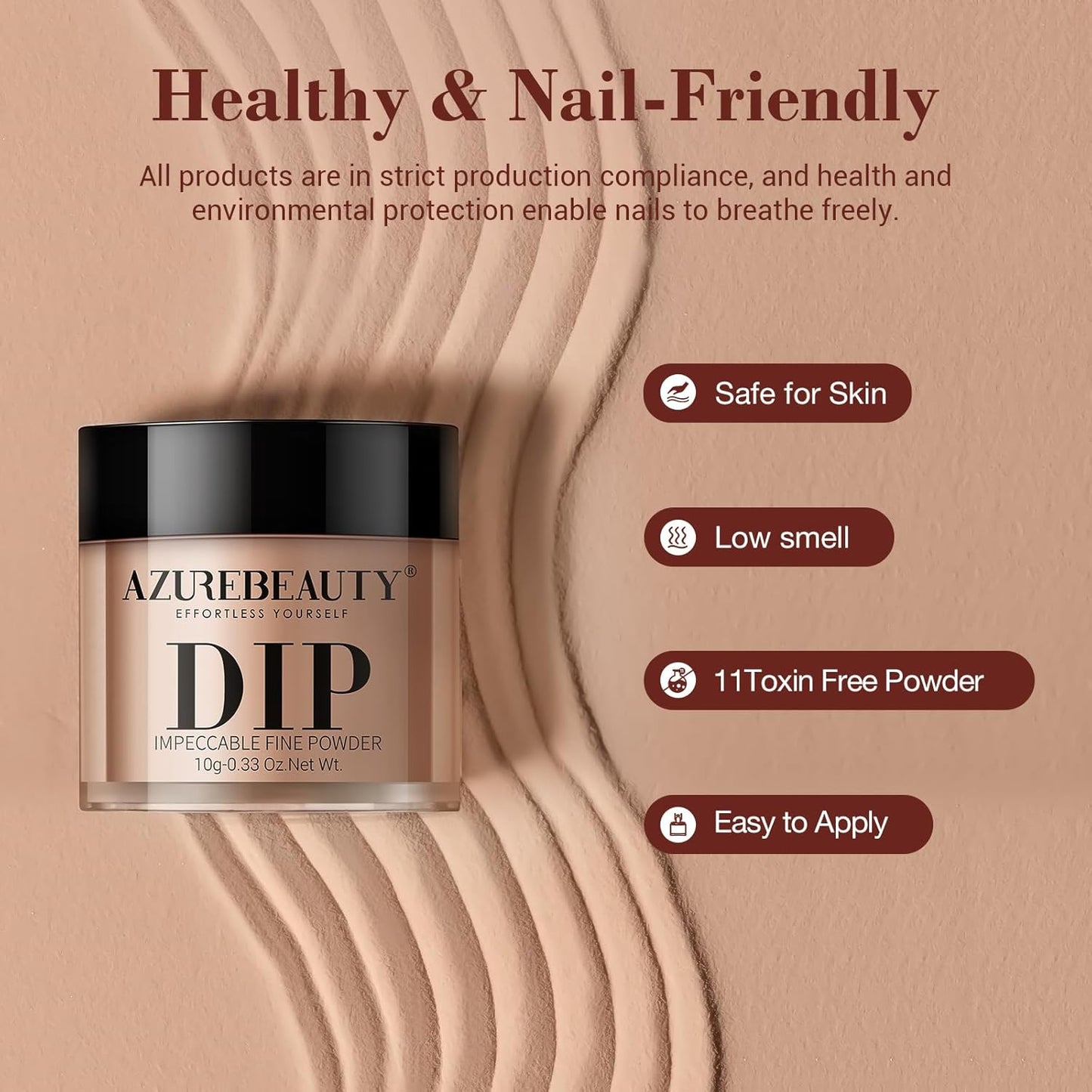 AZUREBEAUTY 29 Pcs Dip Powder Nail Kit - 20 Classic Brown & Nude Colors for Stunning Manicures | Includes Top/Base Coat
