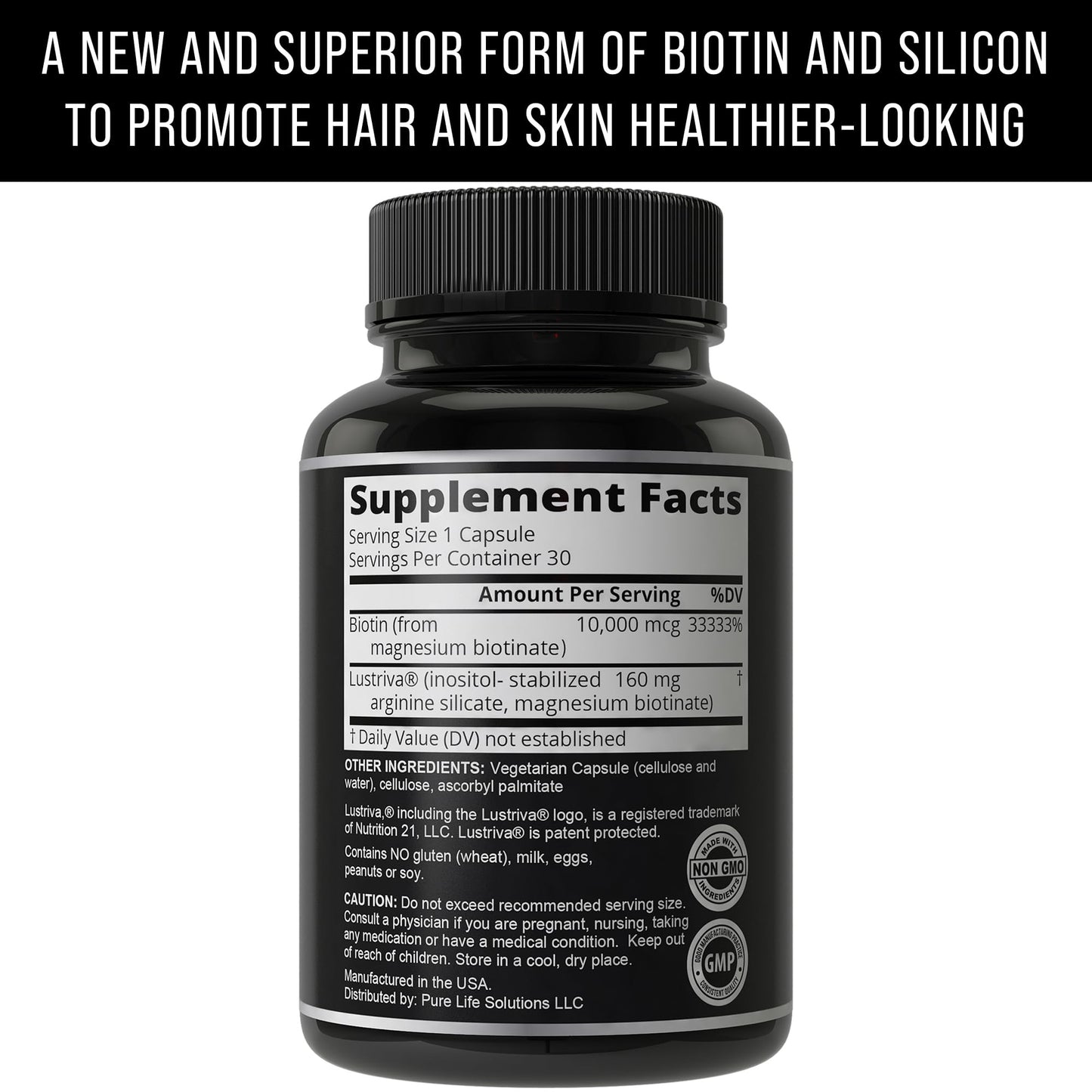 Lustriva Hair Growth Supplement - Clinically Proven in A Double-Blind Study for Hair Growth and Skin. for Both Women and Men. Enhanced with Biotin 10000mcg for Max Results