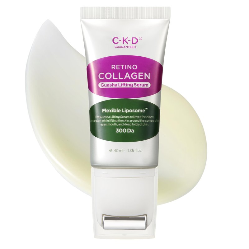 CKD Retino Collagen Guasha Serum with Stainless Steel Roller, Lifting & Firming Face Serum for Wrinkle Care, Collagen Boosting Hydrating Anti-Aging for Radiant Skin, Korean Skincare, 1.35 fl oz