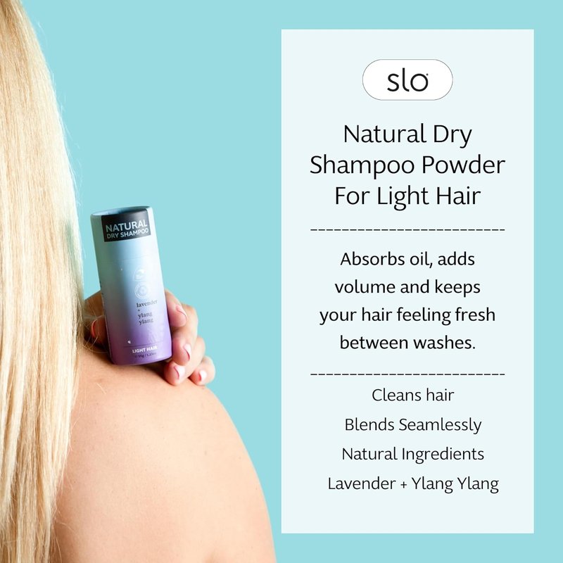 Natural Dry Shampoo Powder for Light Hair - Vegan, Talc-Free, Eco-Friendly | Lavender & Ylang Ylang | 2 Pack (2 x 1.23oz/35g)
