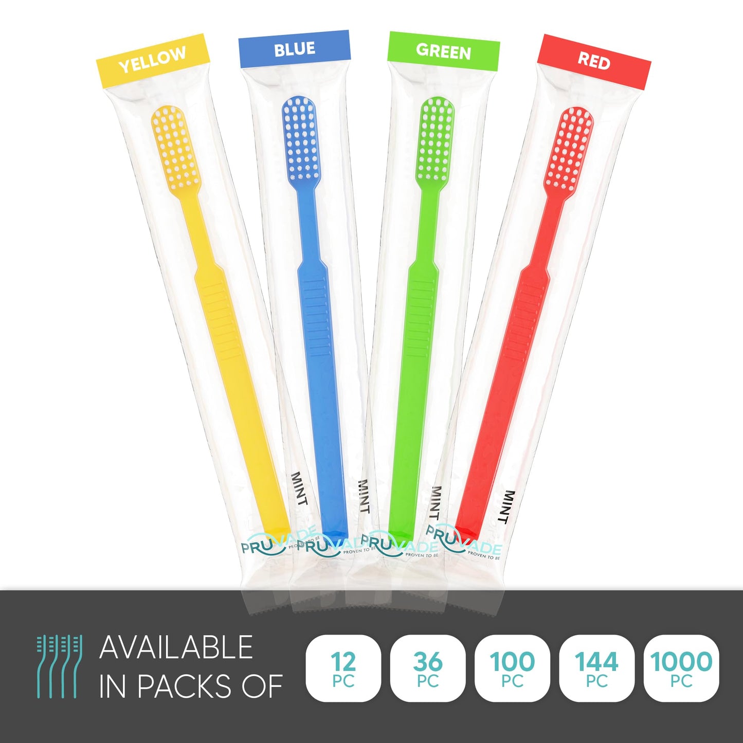 Pruvade 150 Pack Disposable Toothbrushes with Toothpaste, Built in | Prepasted Toothbrushes Individually Wrapped | Single Use Waterless Tooth Brush Soft Bristles for Airbnb, Hotel, Camping, Travel