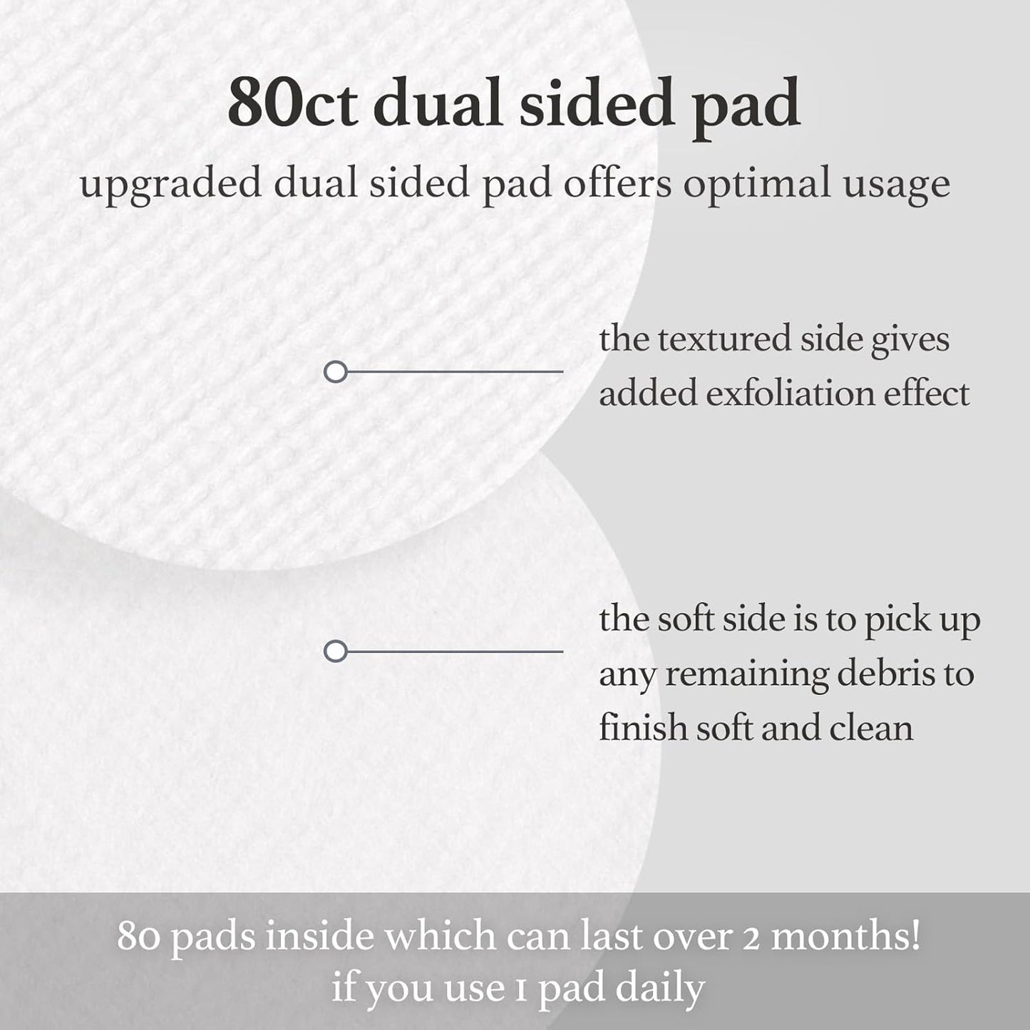 Glycolic Acid Facial Toner Pads - Exfoliating Pore Treatment, 80 Count | Korean Skincare for Glass Skin & Fine Line Reduction