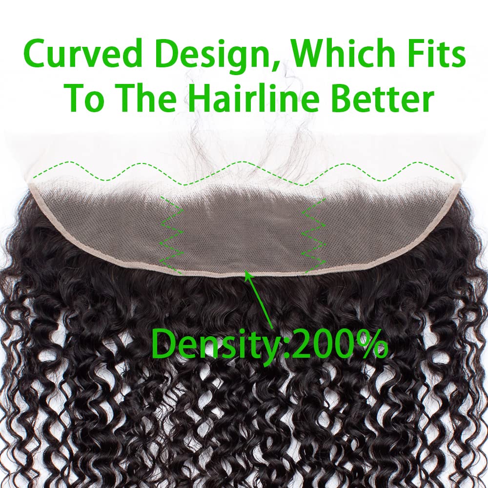 5x5 Closure Deep Wave Regular HD Lace Closure, 200% Density, 12A Brazilian Virgin Human Hair Closure Pre Plucked with Baby Hair Natural Black 12 Inch