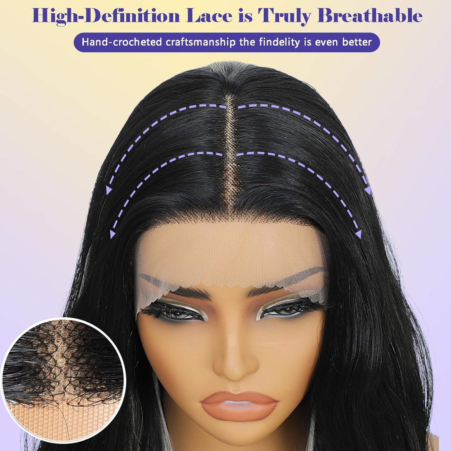 28-Inch Long Wavy Synthetic Lace Front Wig - Pre-Plucked, Glueless, Heat Resistant | Natural Wave for Women