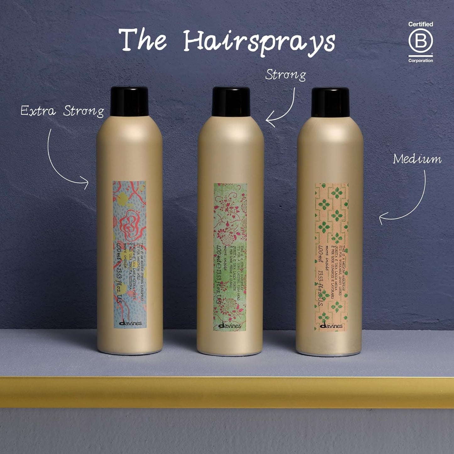 Davines This Is A Strong Hair Spray, Strong Hold Long-Lasting Control - Locks Styles in Place with Natural Shine - Humidity Resistant, 13.53 Fl Oz