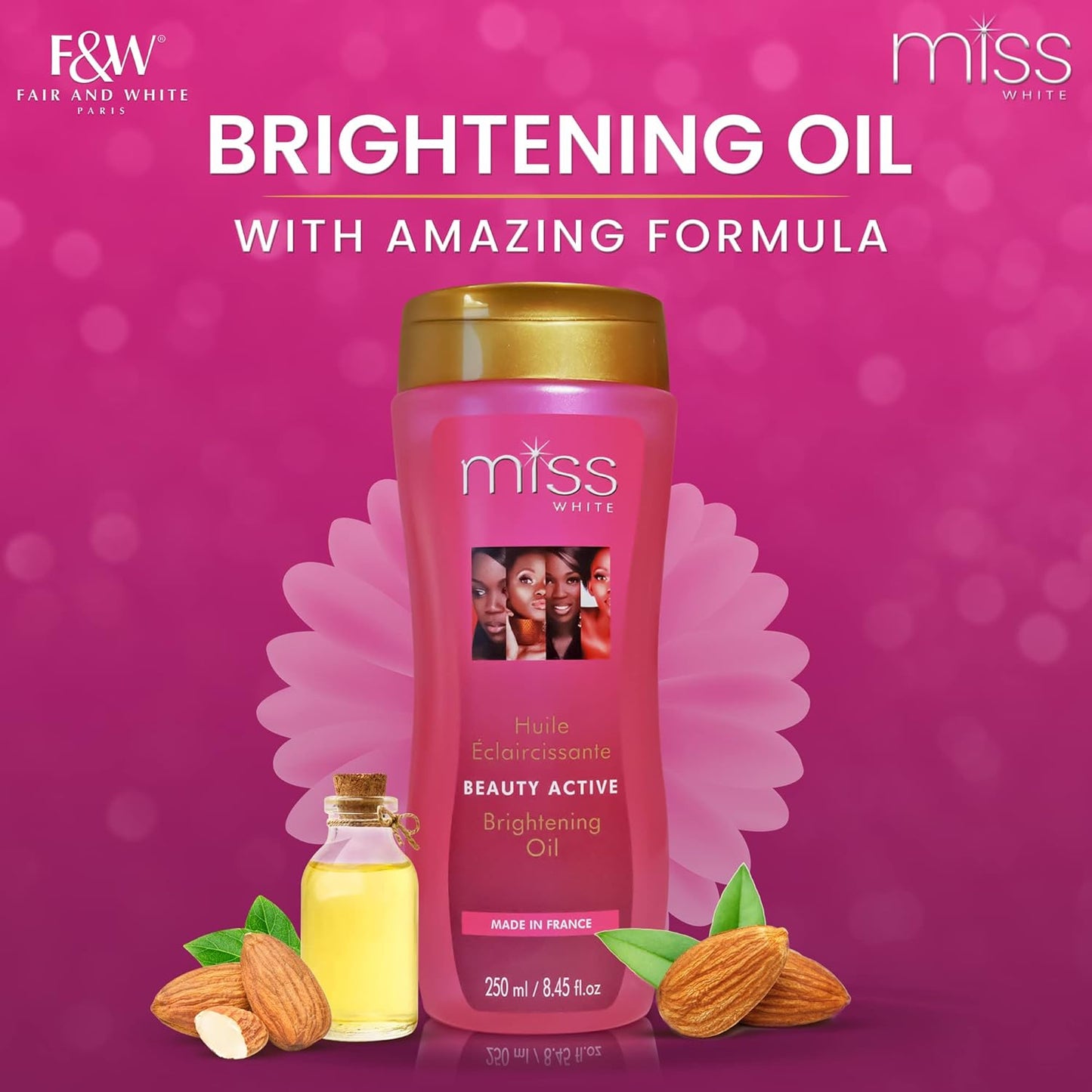 Miss White Brightening Oil - Skin Brightening with Almond Oil | 250ml